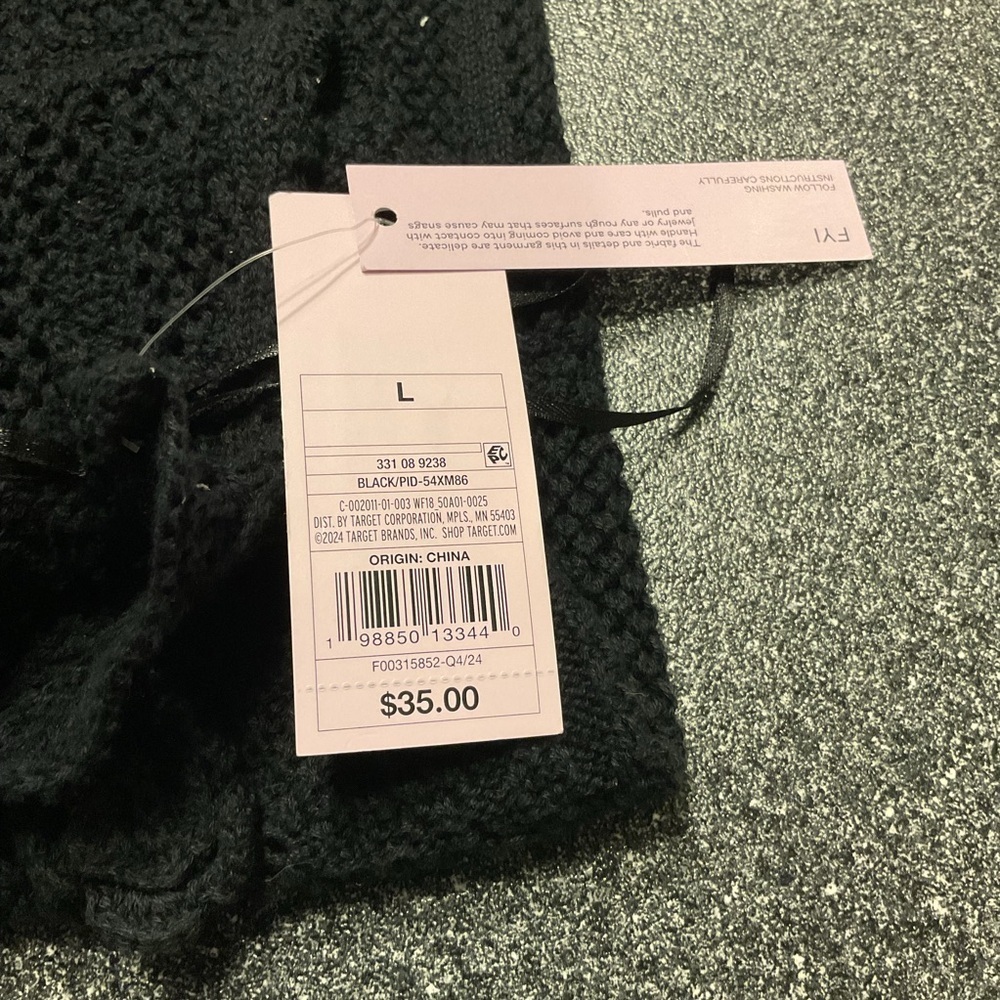 NWT Wild Fable Black Rosette Mini Sweater Dress Size L - Picture 7 of 9